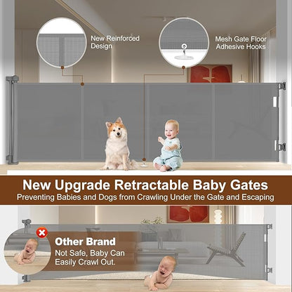 Miumoon 200 inch Retractable Baby Gates 37 inch Tall, Retractable Gate - Image 2