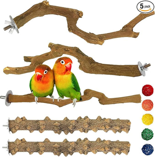 kathson 5pcs Natural Parrot Perch by kathson