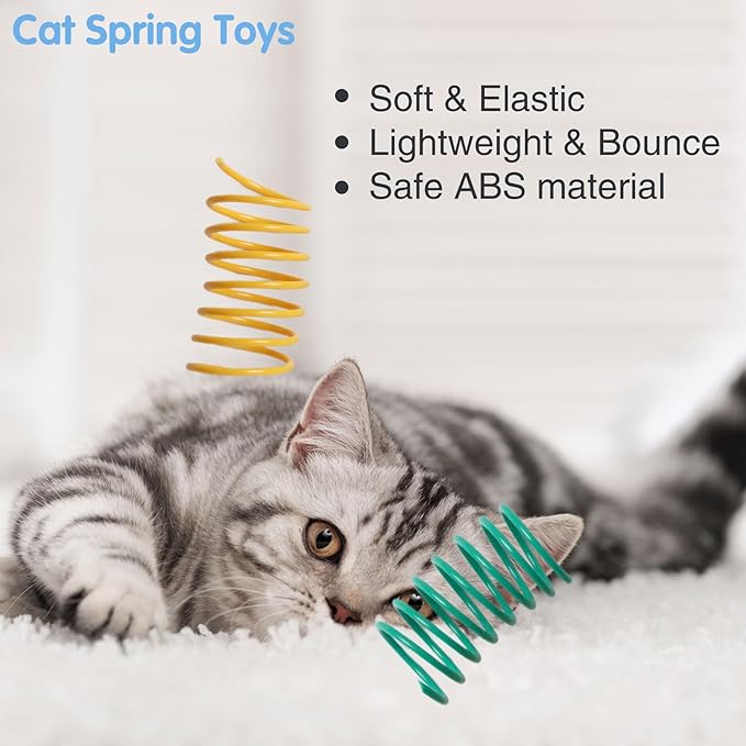 24PCS 12Colors Cat Spring Toys for Indoor Cats, Interactive Coil Springs for - Image 5