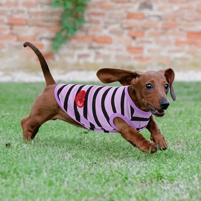 Dog Shirts for Small Dogs, Striped T-Shirts Pets Vest Pet Apparel Tee Shirts - Image 6