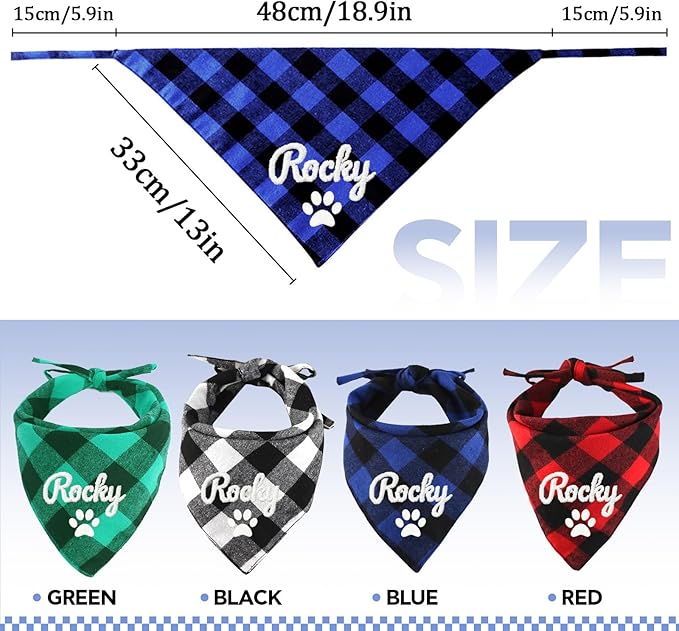 Personalized Dog Scarf Embroidered Name, Custom Dog Bandana - Image 7