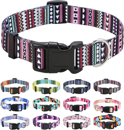 Mihqy Dog Collar with Bohemia Floral Tribal Geometric Patterns by Mihqy