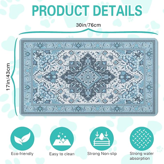 Pet Feeding Mat for Floors Waterproof Dog Mat for Food and Water Absorbent - Image 5