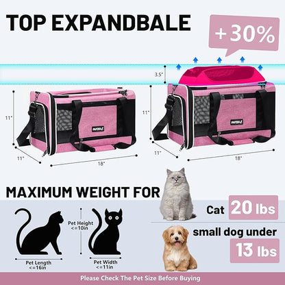 Top-Expandable Cat Carrier 18x11x11, United Delta American Airline Approved Dog - Image 2