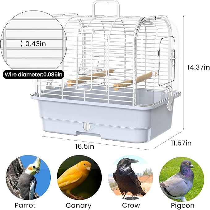 Travel Bird Carrier Cage, Transparent Parakeet Cage, Small Portable Bird Cage - Image 8