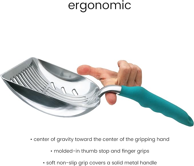 DuraScoop® Premium Multicat Cat Litter Scoop | Solid Metal | Litter Box Tray - Image 3