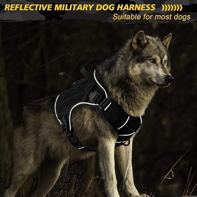 WINGOIN Black Tactical Dog Harness - Image 4