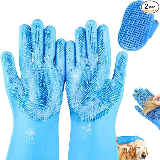 2PCS Dog Washing Gloves and Dog Bath Brush, high-Density Teeth Design pet by IDQQUQQ