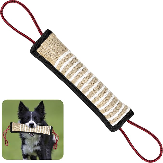ToLanbbt Dog Tug Toy Bite Jute Pillow Pull Toy by ToLanbbt
