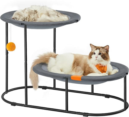 Feandrea 2-Tier Elevated Cat Hammock Bed, Breathable Furniture by FeandreabySONGMICSHOME