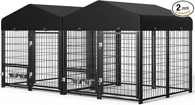 2PCS Dog Kennel Outdoor, Outside Dog Kennel by Guiferland