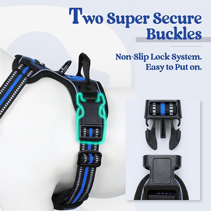 rabbitgoo Dog Harness No-Pull, Comfortable Padded Plaid Harness - Image 3