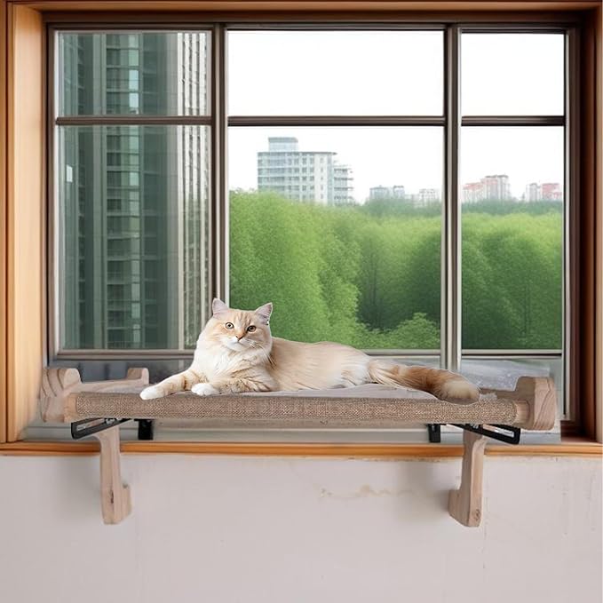 No Suction Cup Cat Window Perch, Adjustable 40lbs Heavy Duty Cat Hammock - Image 6