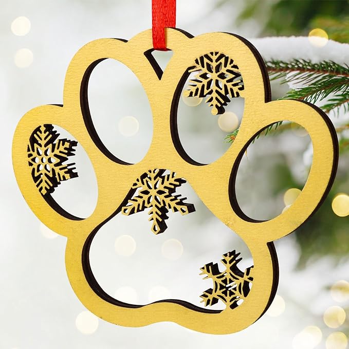 Christmas Dog Paw Ornaments Personalized Pet Paw Ornament Christmas Tree by Adecortalk