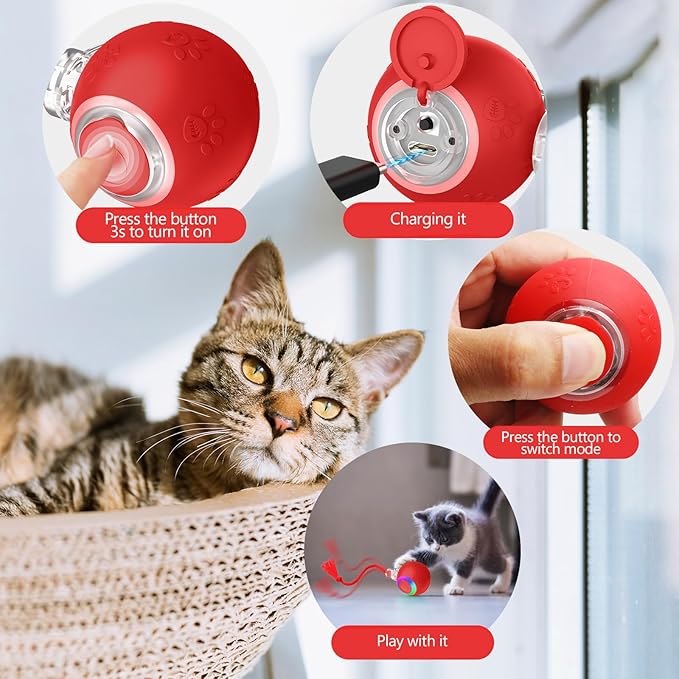 2-in-1 Automatic Moving Ball Cat Toy - Image 6