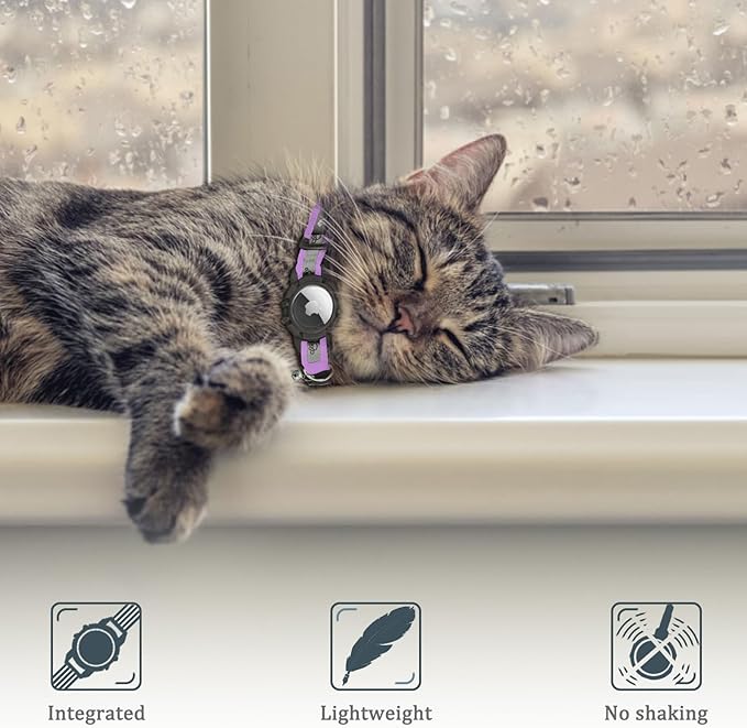 Reflective AirTag Cat Collar, Integrated Cat Tracker Collar - Image 4