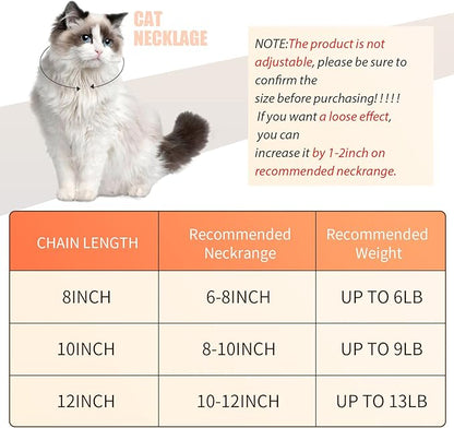 Hillban Cat Collar Diamond Chain Glitter Collar Walking Metal - Image 2