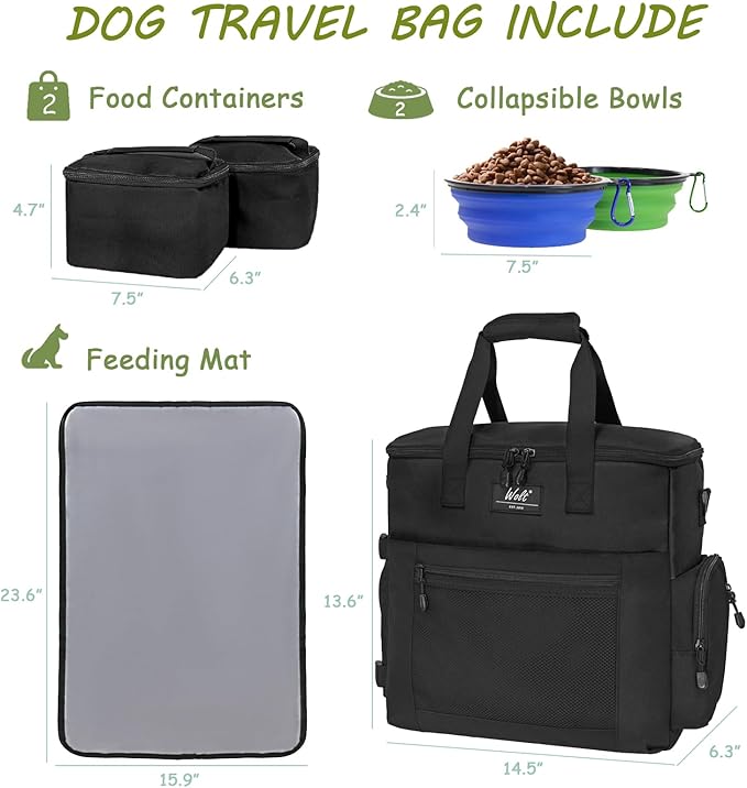 WOLT Dog Travel Bag Dog Bag for Traveling and Supplies - Image 2