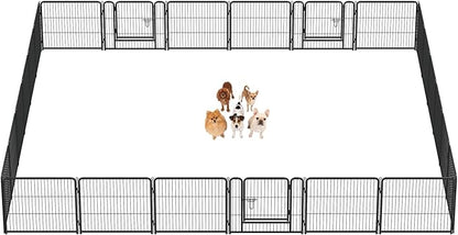 DUMOS Dog Playpen Indoor, Metal 24 Inch 24 Panels Foldable Pet Fence by DumosLifestyle