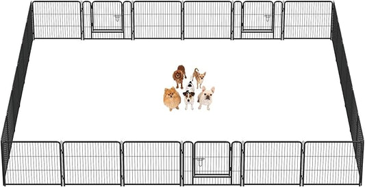 DUMOS Dog Playpen Indoor, Metal 24 Inch 24 Panels Foldable Pet Fence by DumosLifestyle