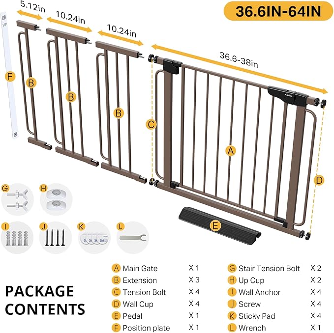 Cumbor 36.6-64" Extra Wide Baby Gate - Image 9