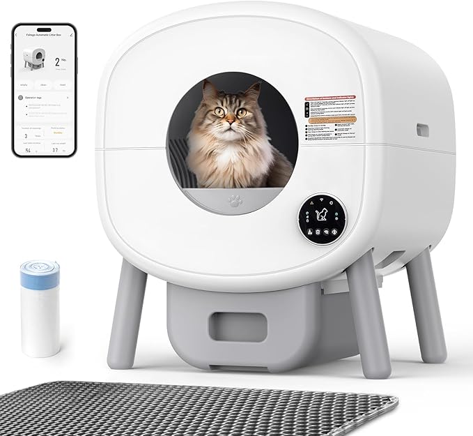 Fsitego Self Cleaning Cat Litter Box: 76L Extra Large Automatic Litter Box by Fsitego