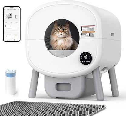 Fsitego Self Cleaning Cat Litter Box: 76L Extra Large Automatic Litter Box by Fsitego