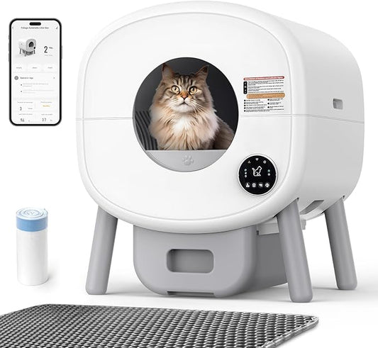 Fsitego Self Cleaning Cat Litter Box: 76L Extra Large Automatic Litter Box by Fsitego