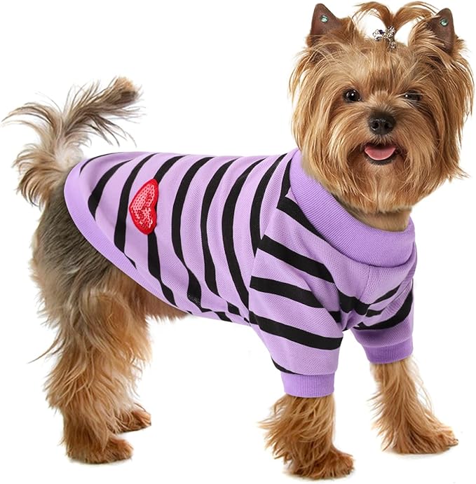 Dog Shirts for Small Dogs, Striped T-Shirts Dog Vest Pet Apparel Tee Shirts by PREFERHOUSE