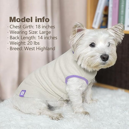 KYEESE 2Pack Waffle Dog Shirts, Lightweight Sleeveless Dog T Shirts - Image 8