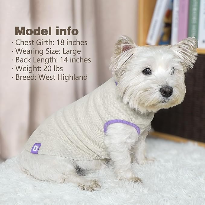 KYEESE 2Pack Waffle Dog Shirts, Lightweight Sleeveless Dog T Shirts - Image 8