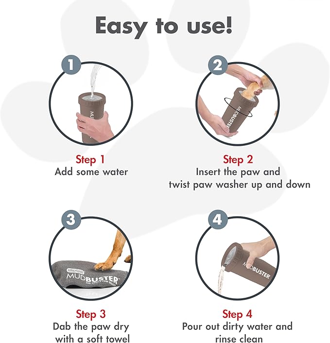 Dexas MudBuster Large Dog Paw Cleaner, Fits 2.5"-3.5" Wide Paws, Gentle - Image 4