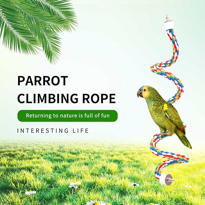 31.5-Inch × 0.8-Inch Diameter Nipple Style Bird Rope Perch, Bird cage - Image 7