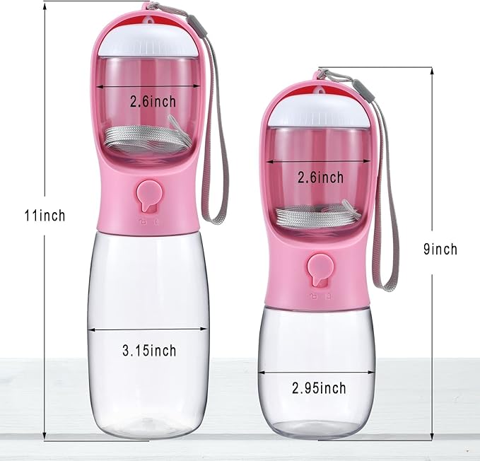 Cibaabo Dog Water Bottle with Food Container, Travel Puppy Water Bowl, Portable - Image 3