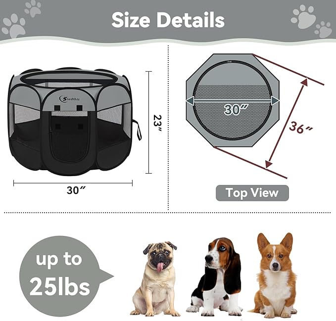 Siedihit Dog Cat Playpen, Puppy Pet Playpen Indoor - Image 7