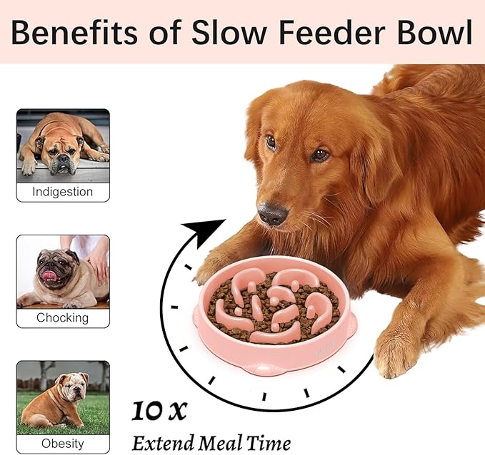 MateeyLife Large Slow Feeder Dog Bowls 2PCS, Anti-Choking Puzzle Dog Food Bowls - Image 2