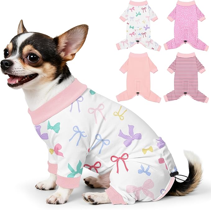 Bienbee Dog Pajamas, 4 Pack Dog Recovery Suit Shedding Suit Cute Soft Puppy by Bienbee