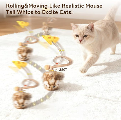Migipaws Interactive MigiMouse Cat Toy 360° Rolling & Spin - Image 3