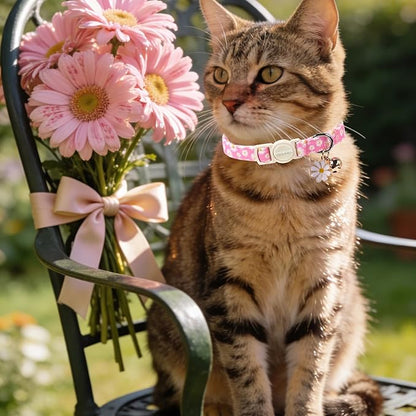 2 Pack Pink Floral Cat Collars Breakaway - Image 6