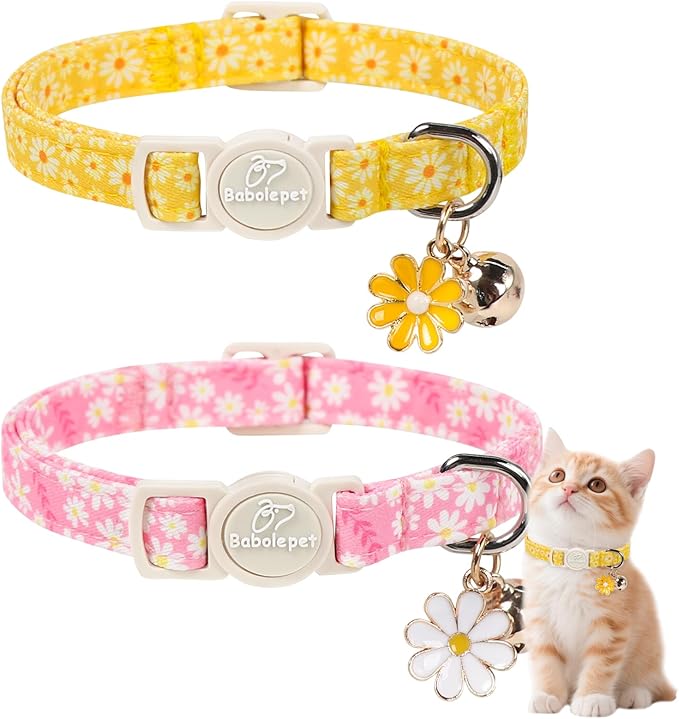 2 Pack Daisy Cat Collars by Babolepet