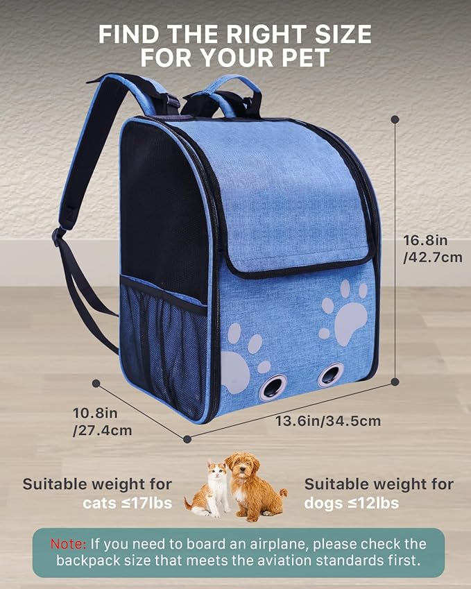 Cat Backpack Carrier, Ventilated Cat Backpack - Image 9