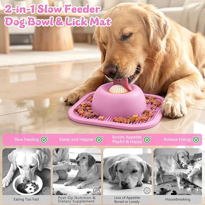 Slow Feeder Dog Bowls & Lick Mat - Image 2