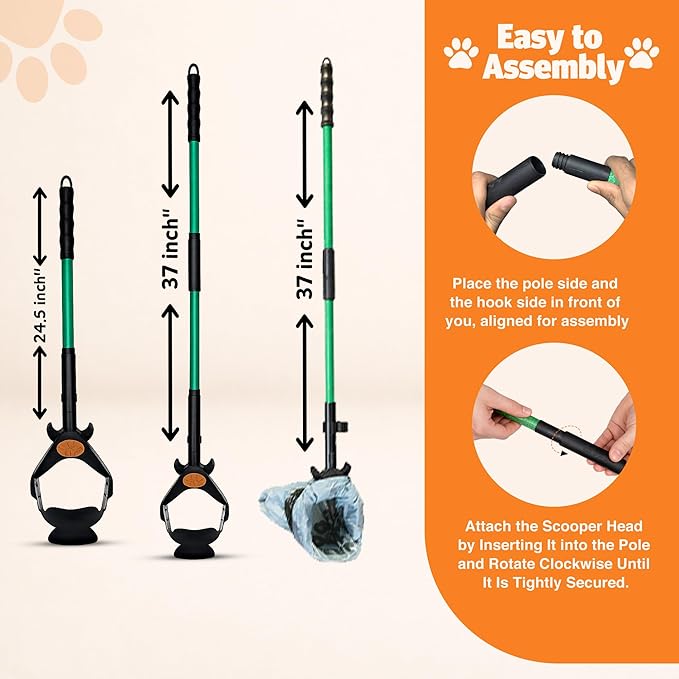 XP Pooper Scooper & Rake Set, Consumer Reports #1 Rated Ergonomic Scooper 2024 - Image 4