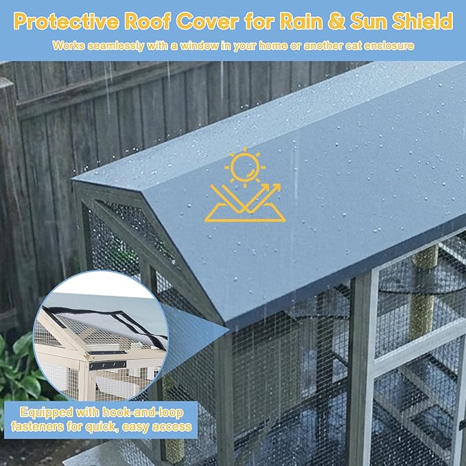 Ketive Catio Outdoor Cat Enclosure Large Walk-in Cat House - Image 6