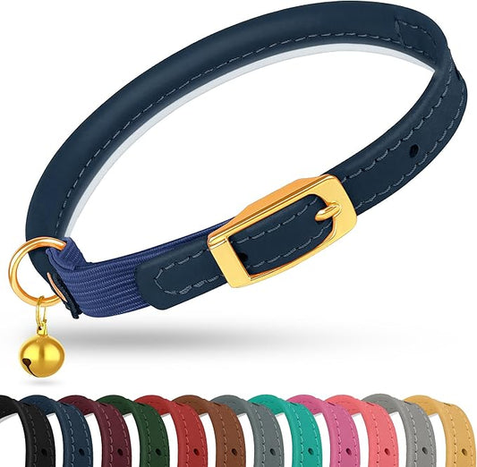 OOPSDOGGY Rolled Leather Cat Collar by OOPSDOGGY