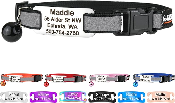 GoTags Personalized Reflective Cat Collars by GoTags
