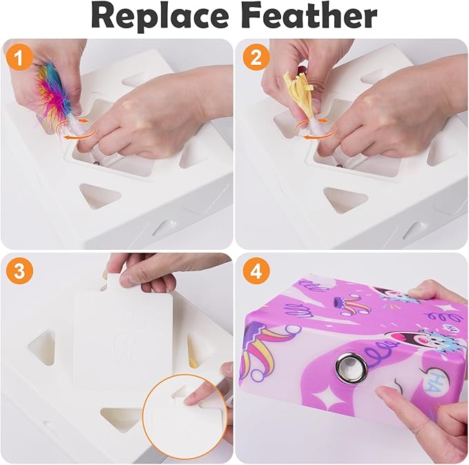 Interactive Cat Toys -Migibox for Indoor Bored Cats, Automatic Pop Out Feathers - Image 6