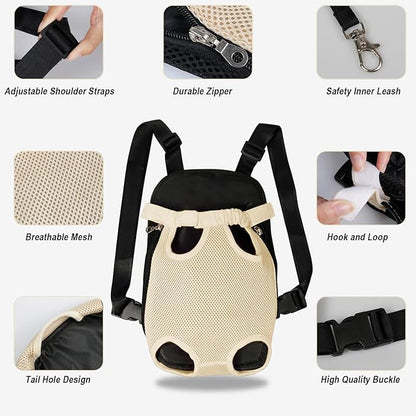 FEimaX Dog Carrier Backpack Pet Legs Out Front Cat Travel Bag, Adjustable Puppy - Image 3