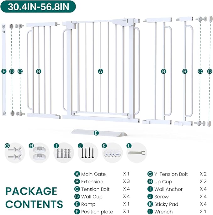 Cumbor 30.4-56.8" Extra Wide Baby Gate - Image 7