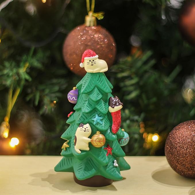 Refintural 5.1 Inch Resin Christmas Cat Tree - Image 4